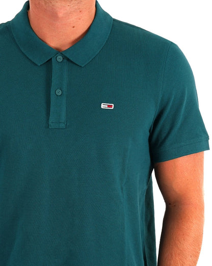 Tommy Jeans Slim Placket Polo Deep Seawater Green