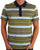 Lacoste Striped Polo Shirt Khaki Green / Blue