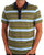 Lacoste Striped Polo Shirt Khaki Green / Blue