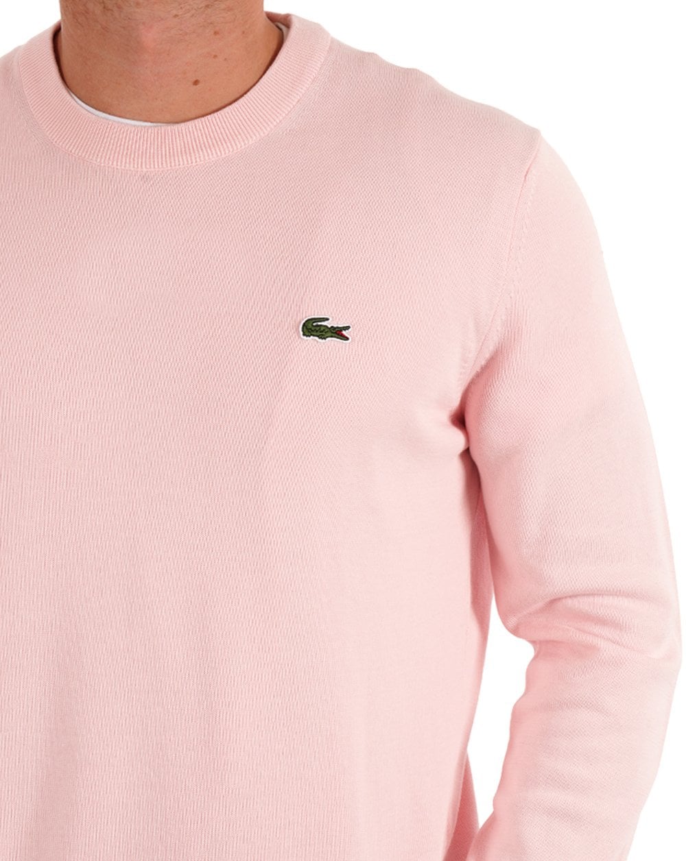 Lacoste Crew Neck Knit Jumper Soft Pink
