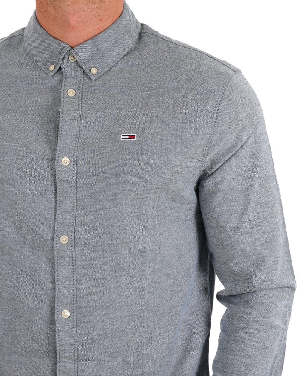 Tommy Jeans Stretch Oxford Cotton Shirt Deep Seawater
