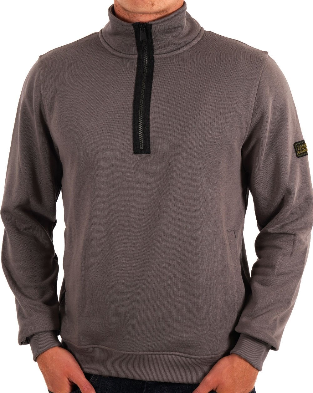 Barbour International Outline Funnel Neck Sweatshirt Plum Grey