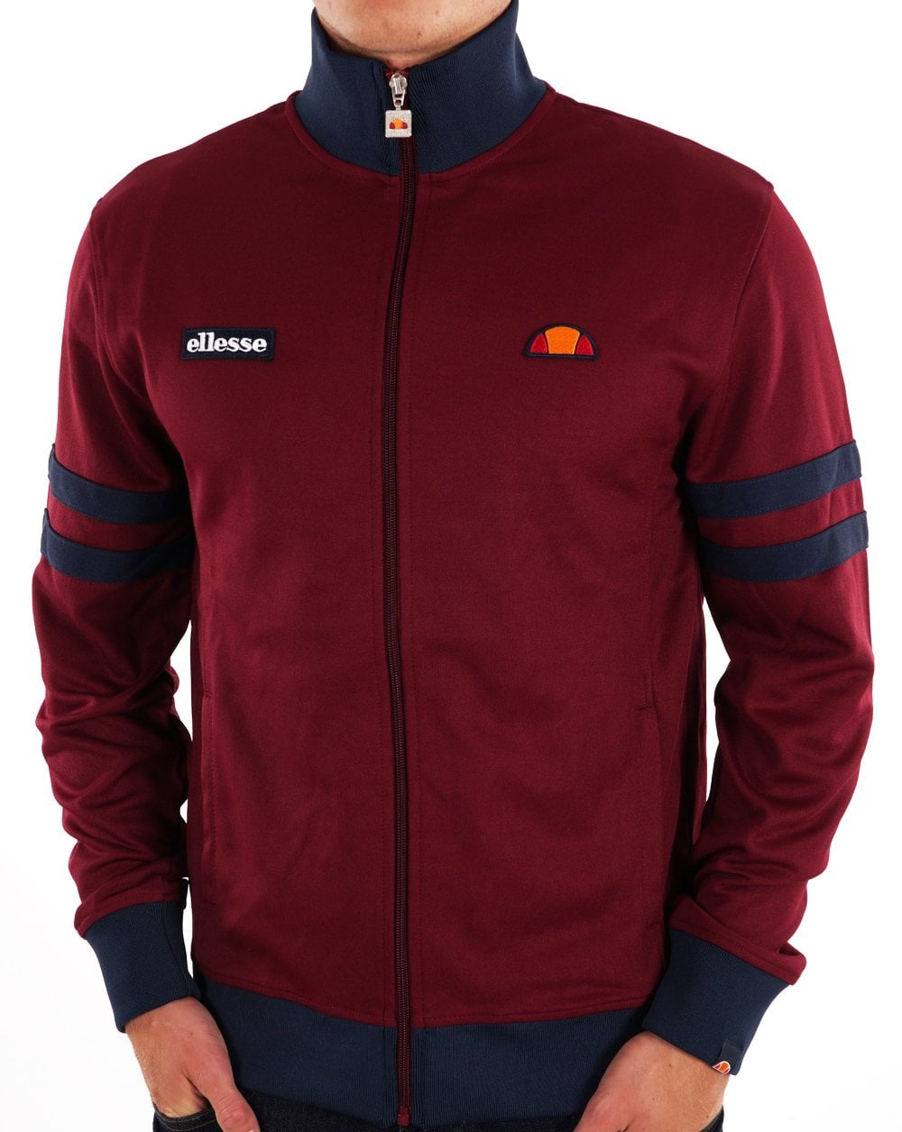 Ellesse Roma Track Top Burgundy Navy