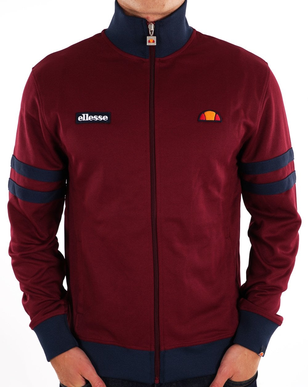 Ellesse Roma Track Top Burgundy Navy