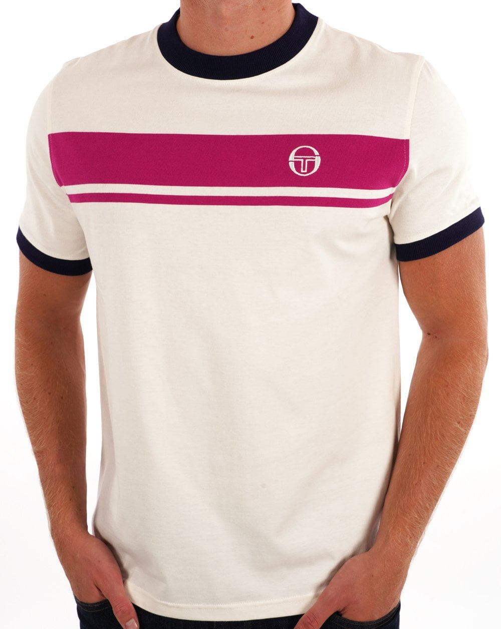 Sergio Tacchini Masters T Shirt Gardenia Fuschia