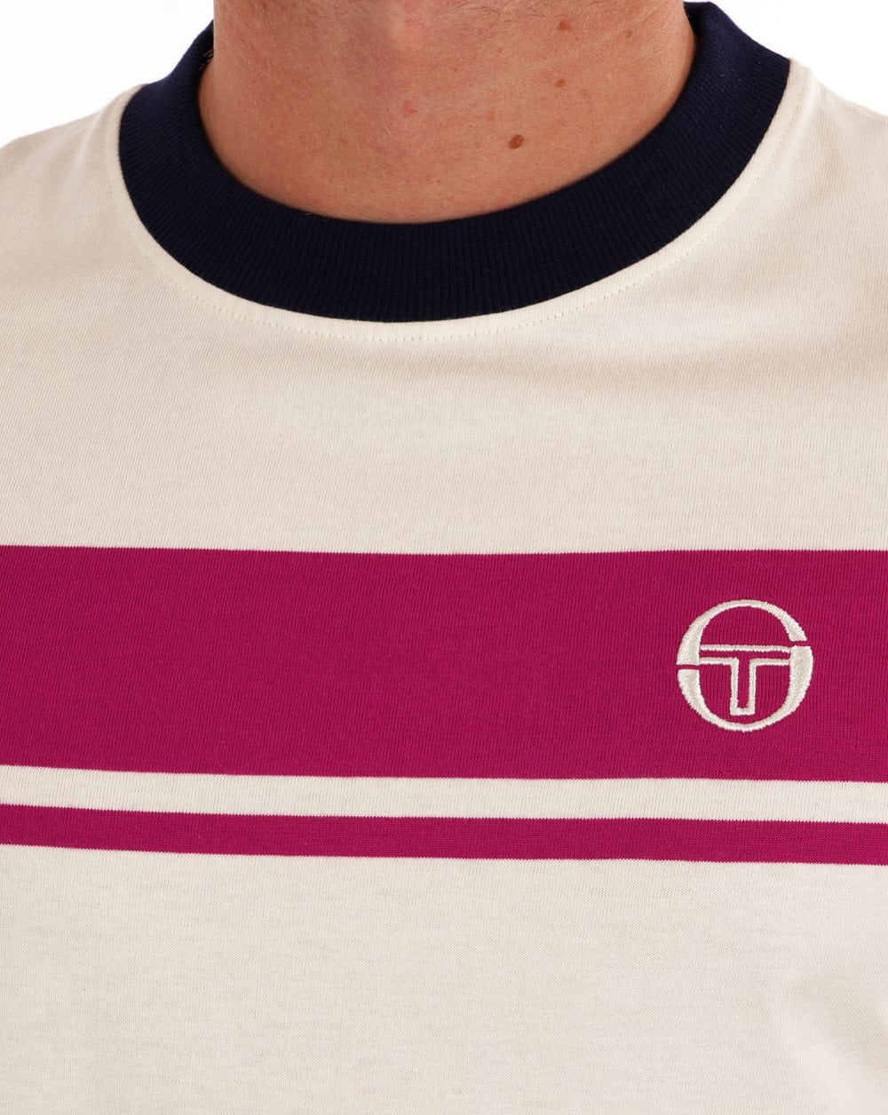 Sergio Tacchini Masters T Shirt Gardenia Fuschia