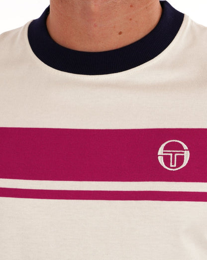 Sergio Tacchini Masters T Shirt Gardenia Fuschia