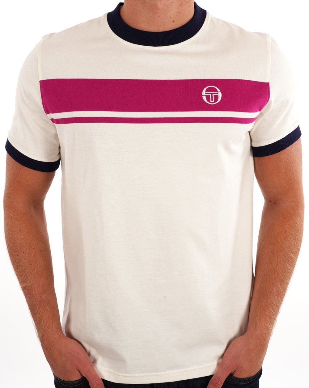 Sergio Tacchini Masters T Shirt Gardenia Fuschia