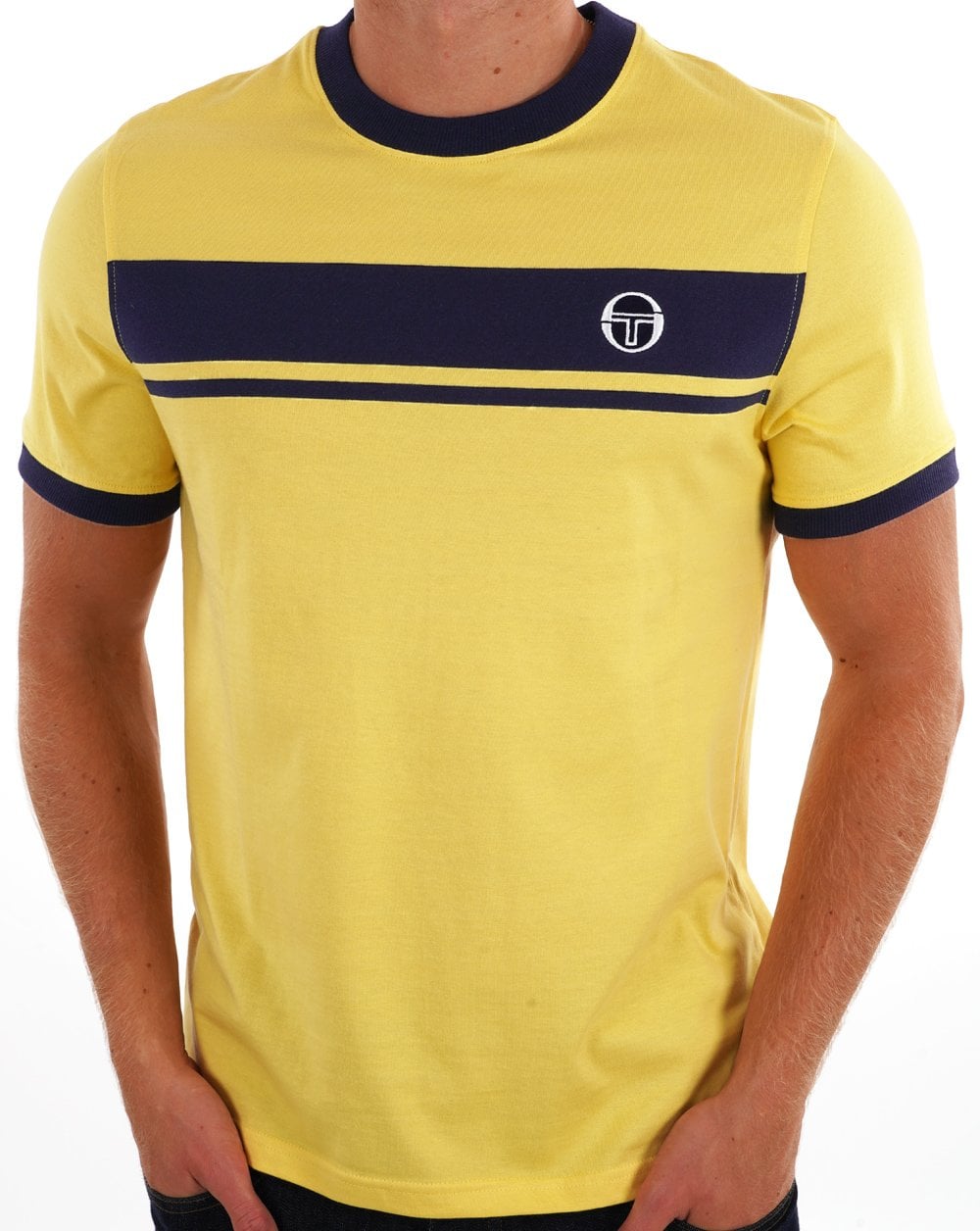 Sergio Tacchini Masters T Shirt Yellow/Navy