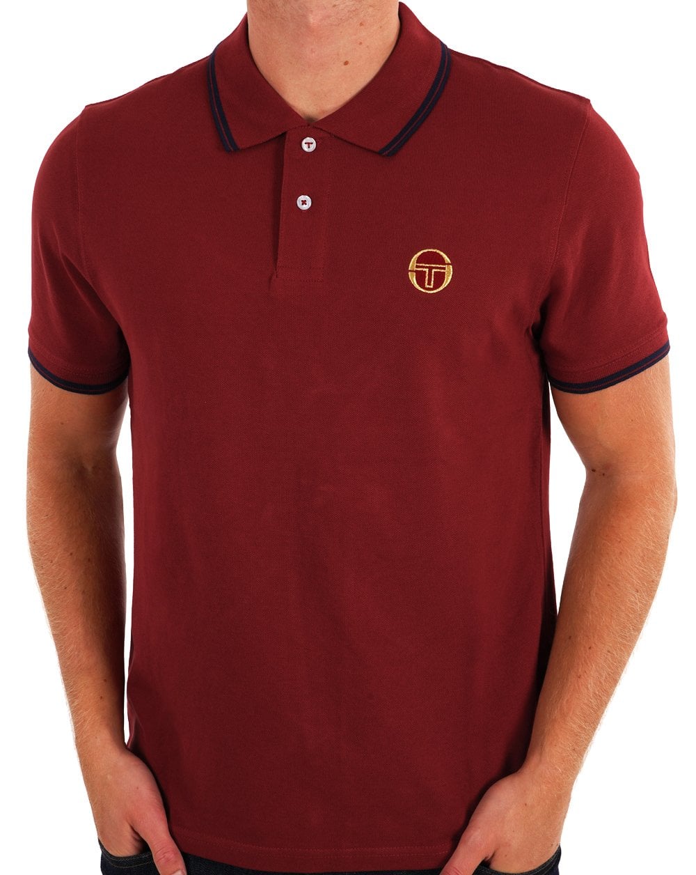 Sergio Tacchini Tipped Polo Shirt Deep Red
