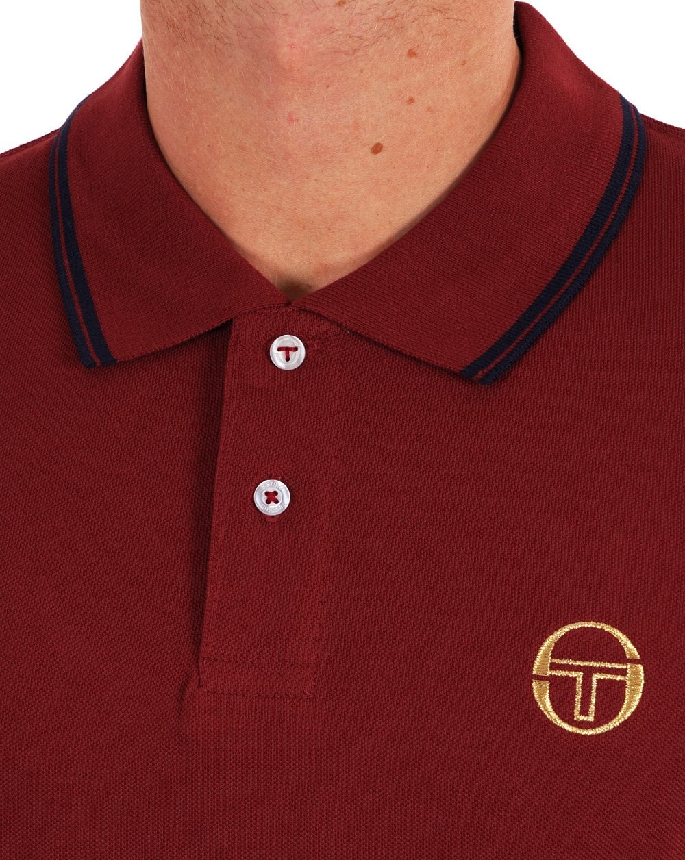 Sergio Tacchini Tipped Polo Shirt Deep Red