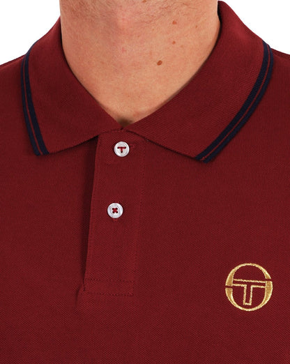 Sergio Tacchini Tipped Polo Shirt Deep Red