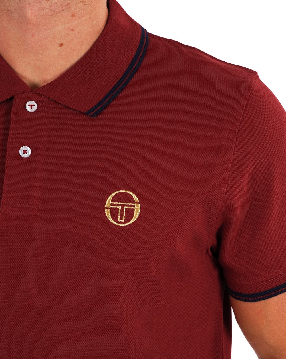 Sergio Tacchini Tipped Polo Shirt Deep Red