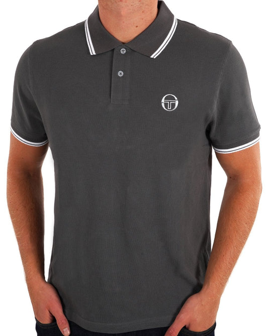 Sergio Tacchini Tipped Polo Shirt Dark Grey