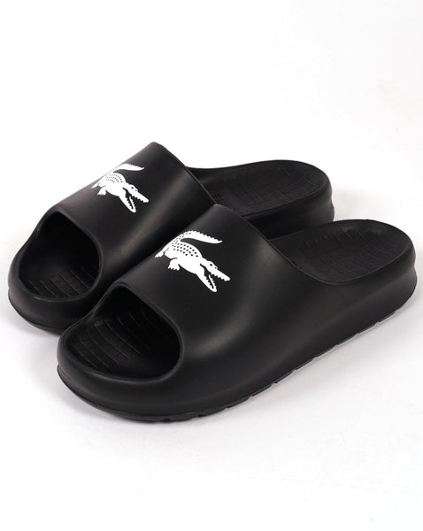 Lacoste Logo Print Serve Slide 2.0 Black/White