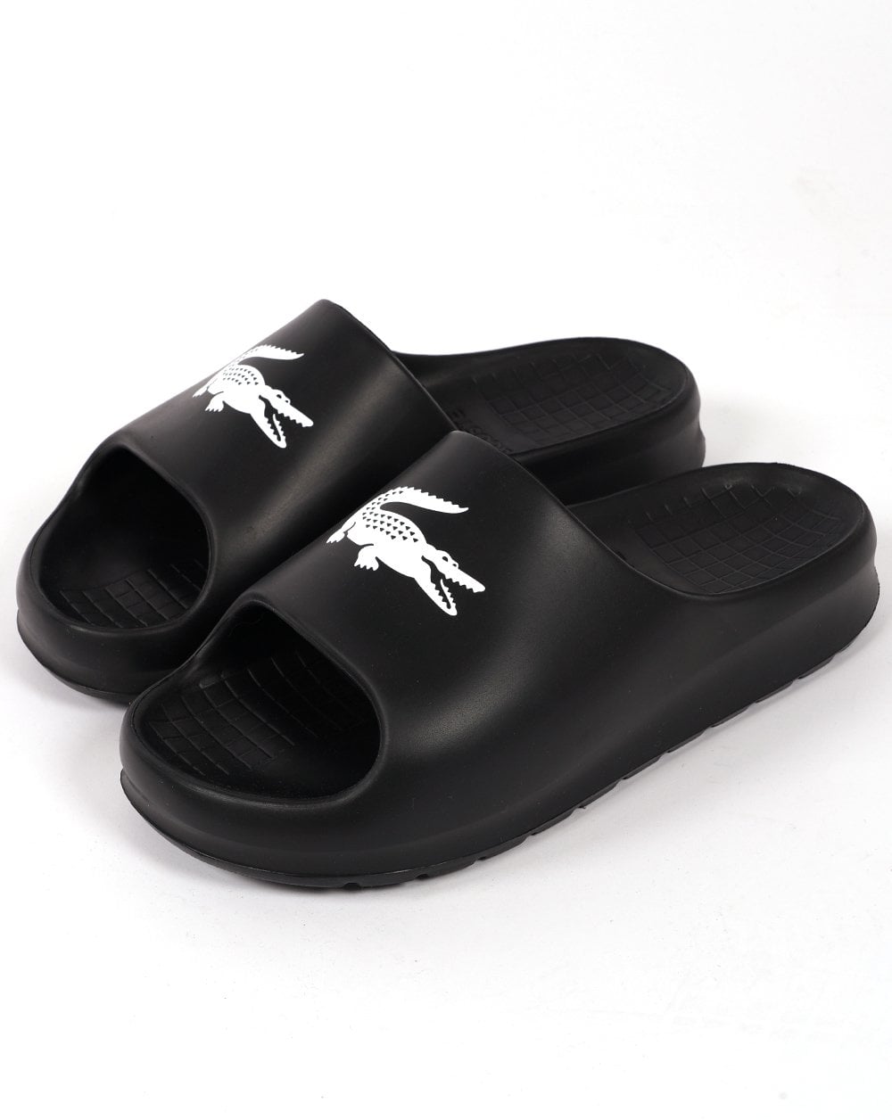 Lacoste Logo Print Serve Slide 2.0 Black/White