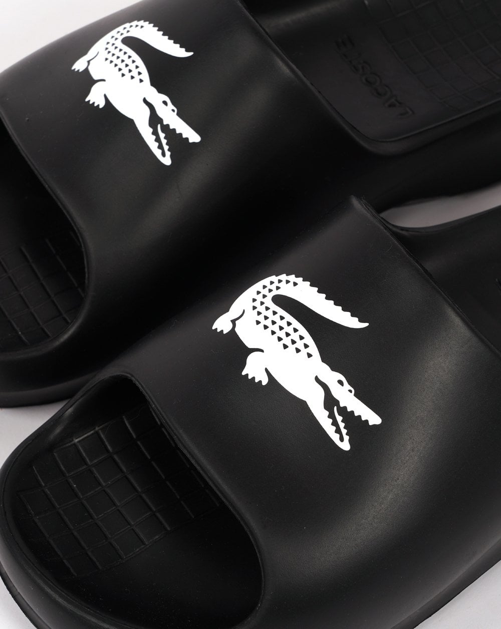 Lacoste Logo Print Serve Slide 2.0 Black/White