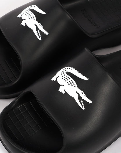Lacoste Logo Print Serve Slide 2.0 Black/White