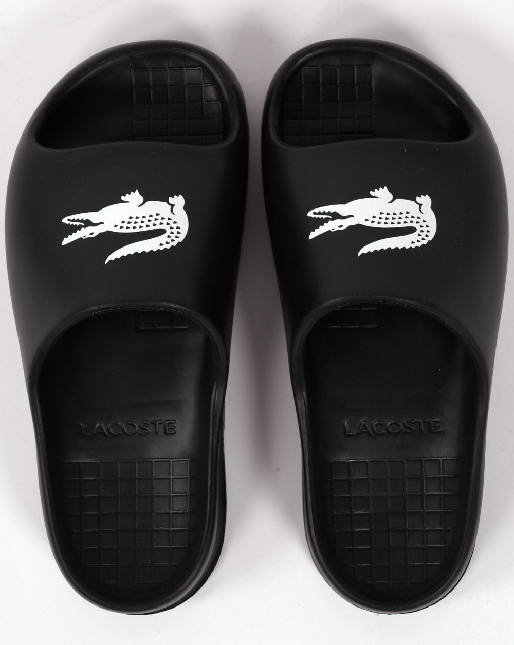 Lacoste Logo Print Serve Slide 2.0 Black/White