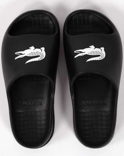 Lacoste Logo Print Serve Slide 2.0 Black/White