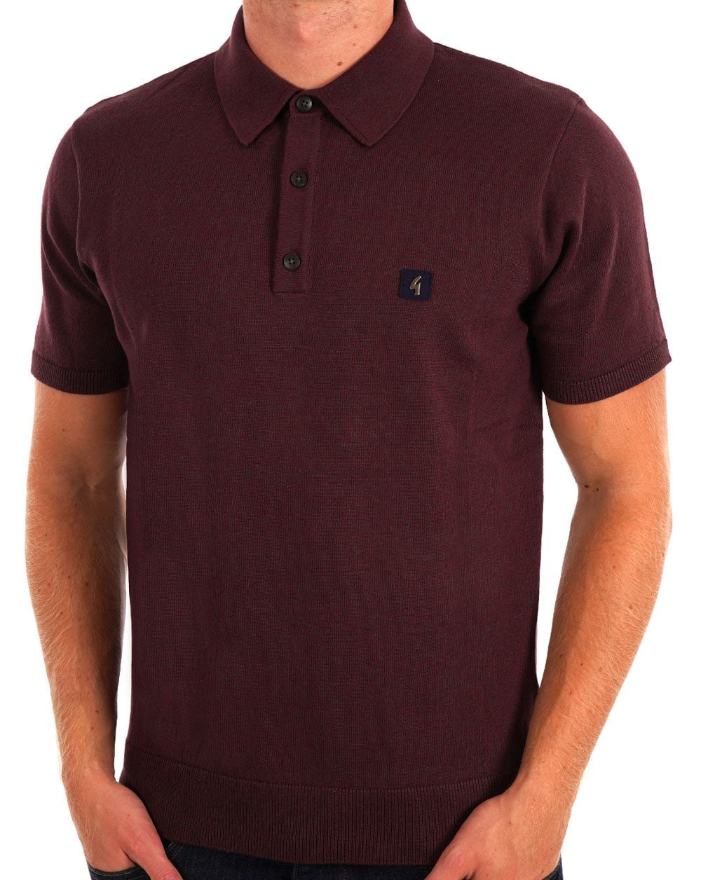 Gabicci Vintage Jackson Knit Polo Berry