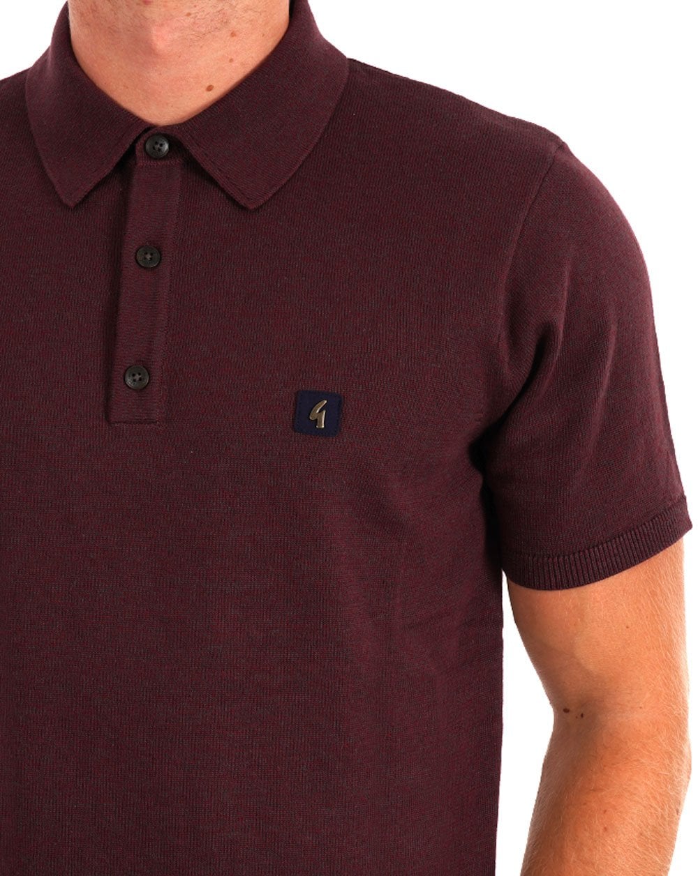 Gabicci Vintage Jackson Knit Polo Berry