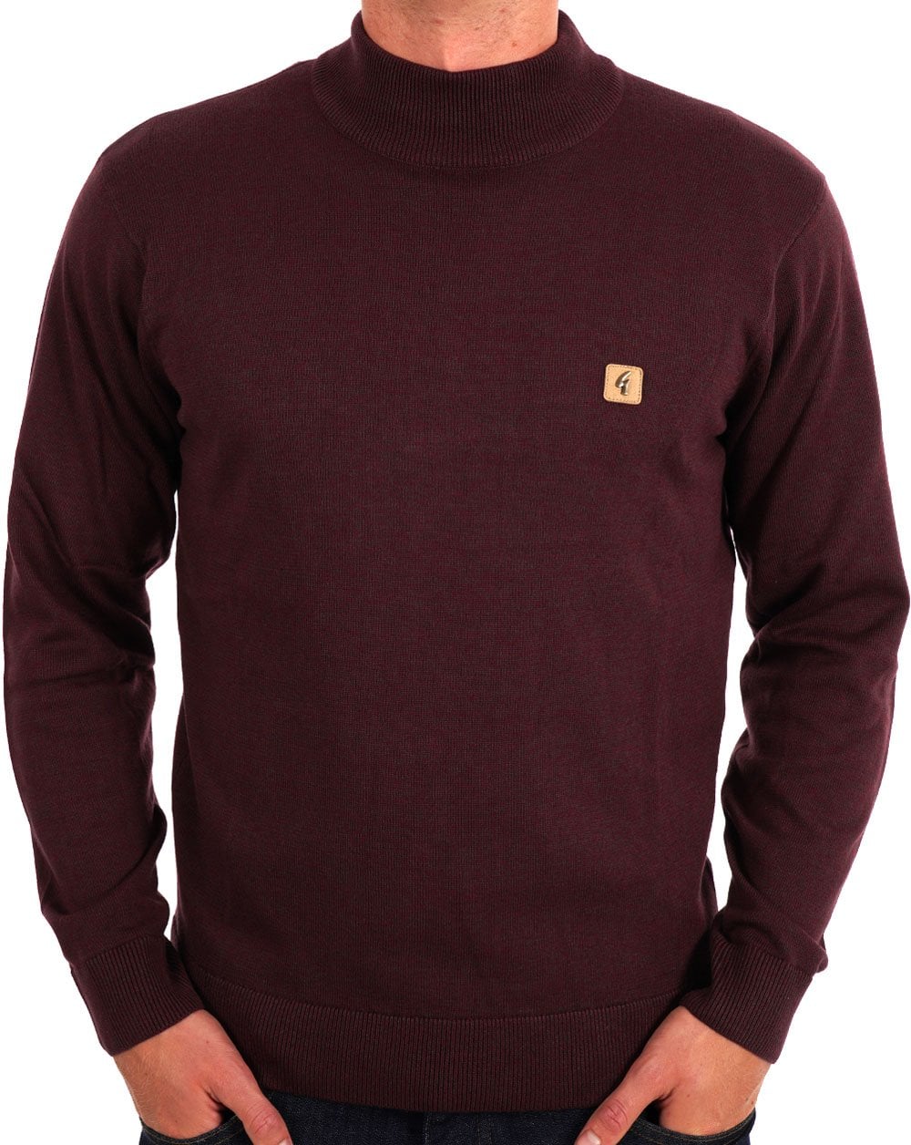 Gabicci Vintage Duke Turtle Neck Knit Berry