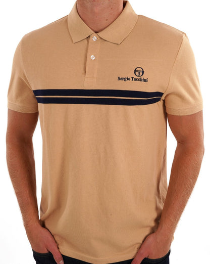 Sergio Tacchini Twin Stripe Polo Shirt Latte