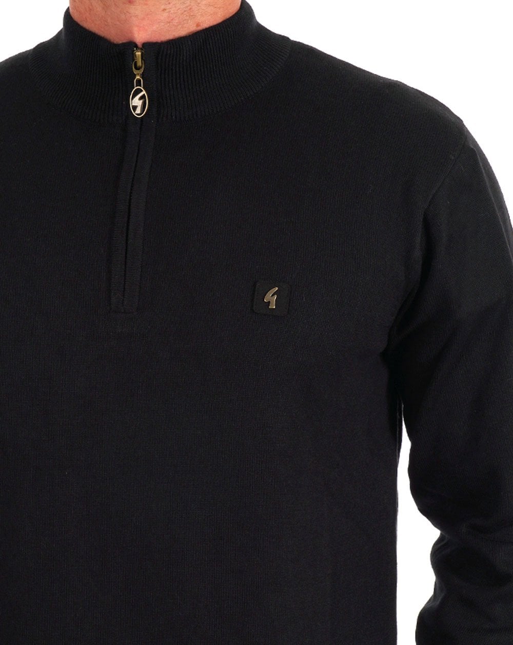 Gabicci Vintage Naxton 1/4 Zip Jumper Black