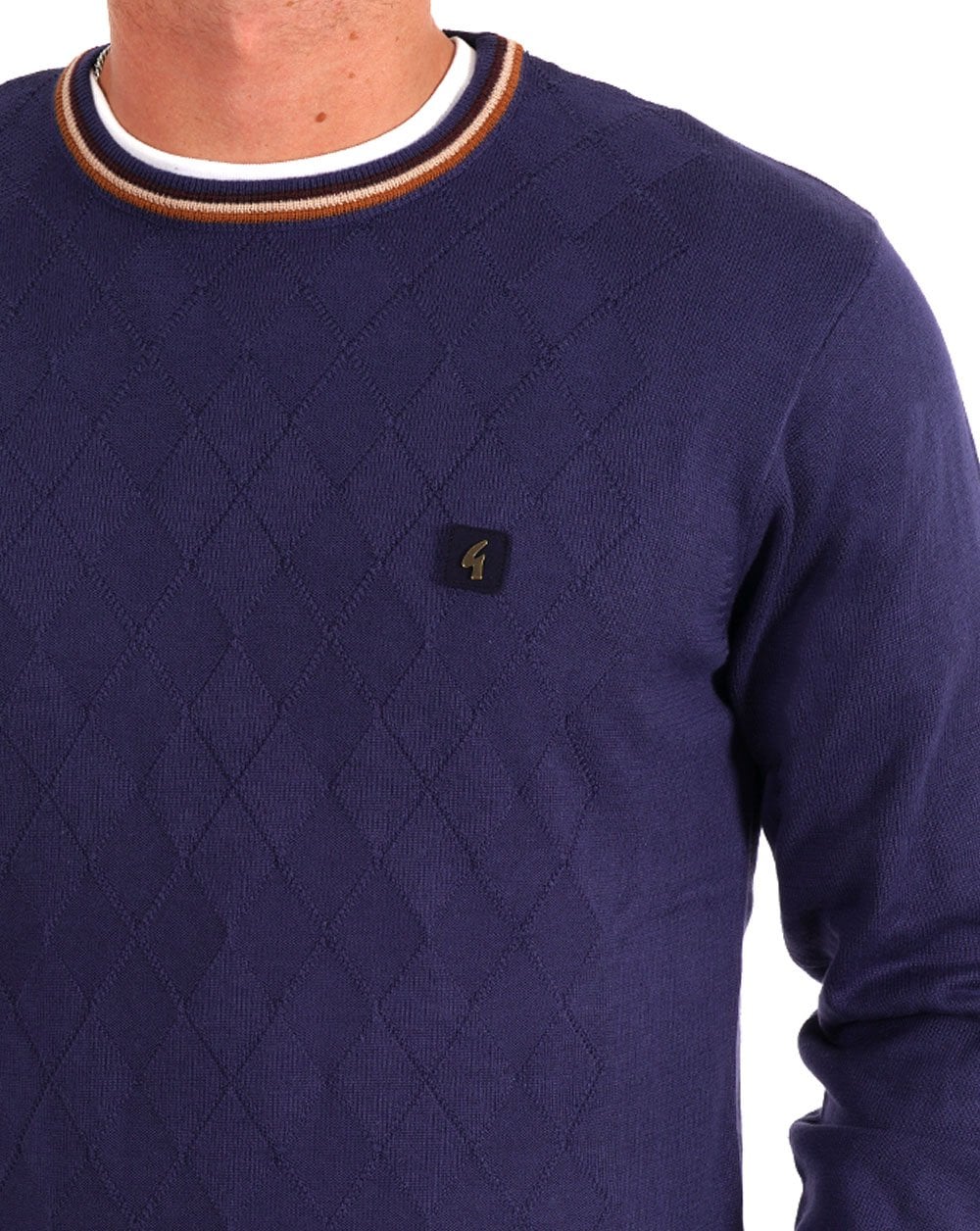 Gabicci Vintage Marlon Knitted Jumper Storm Blue