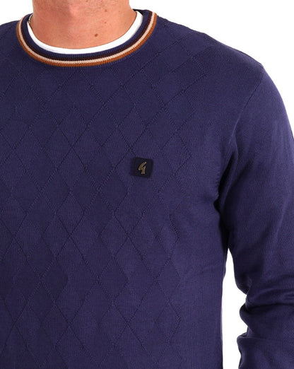 Gabicci Vintage Marlon Knitted Jumper Storm Blue