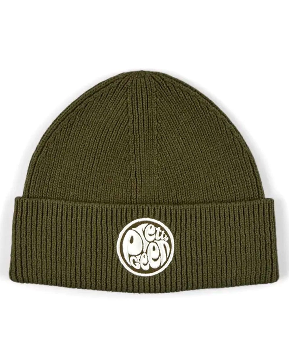 Pretty Green Logo Knit Beanie Khaki