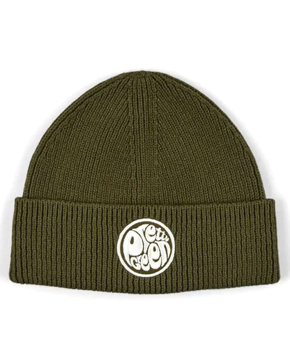 Pretty Green Logo Knit Beanie Khaki