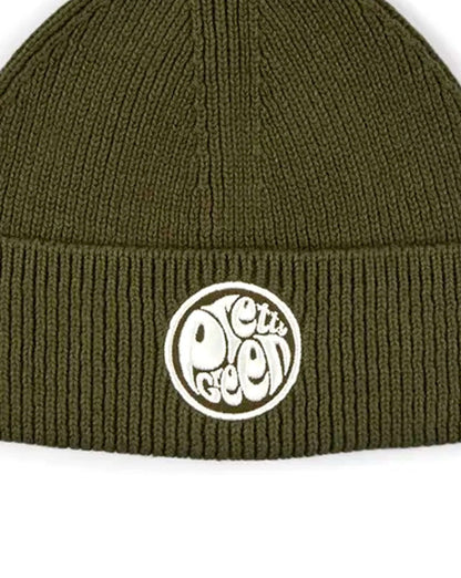 Pretty Green Logo Knit Beanie Khaki