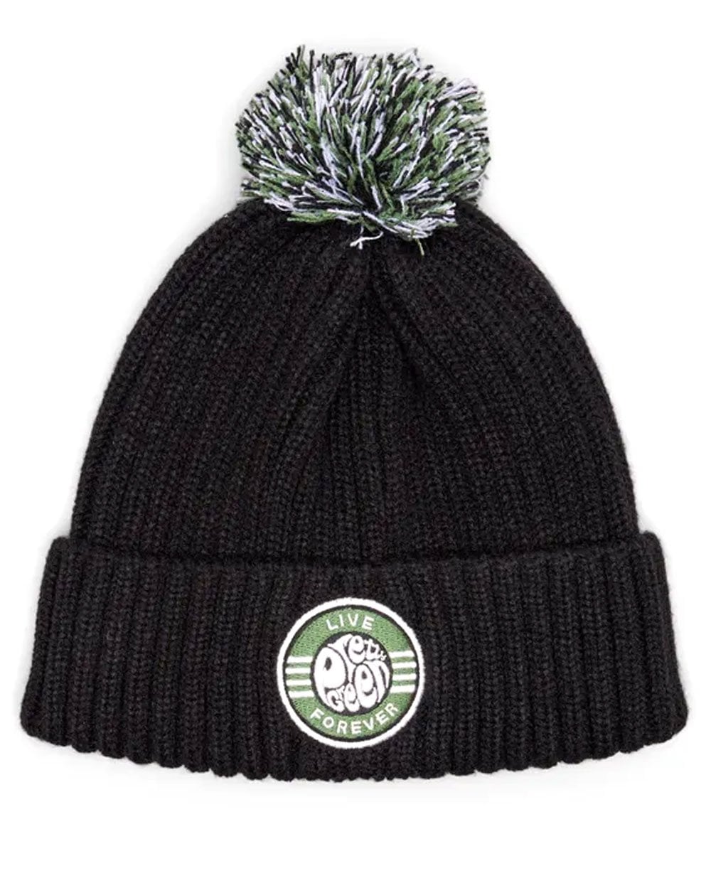 Pretty Green Live Forever Bobble Hat Black
