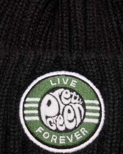 Pretty Green Live Forever Bobble Hat Black