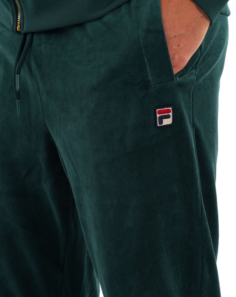 Fila Vintage Premium Velour Track Pants Dk Green