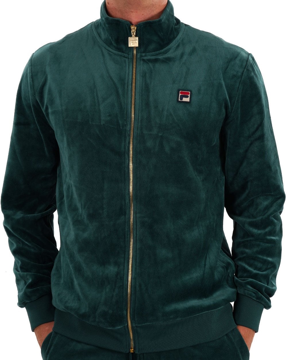 Fila Vintage Premium Velour Track Top Dk Green