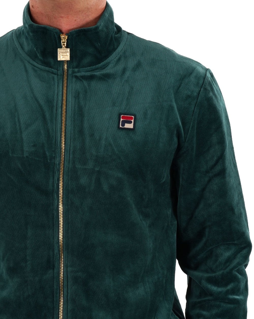 Fila Vintage Premium Velour Track Top Dk Green