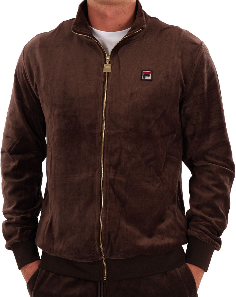 Fila Vintage Premium Velour Track Top Brown