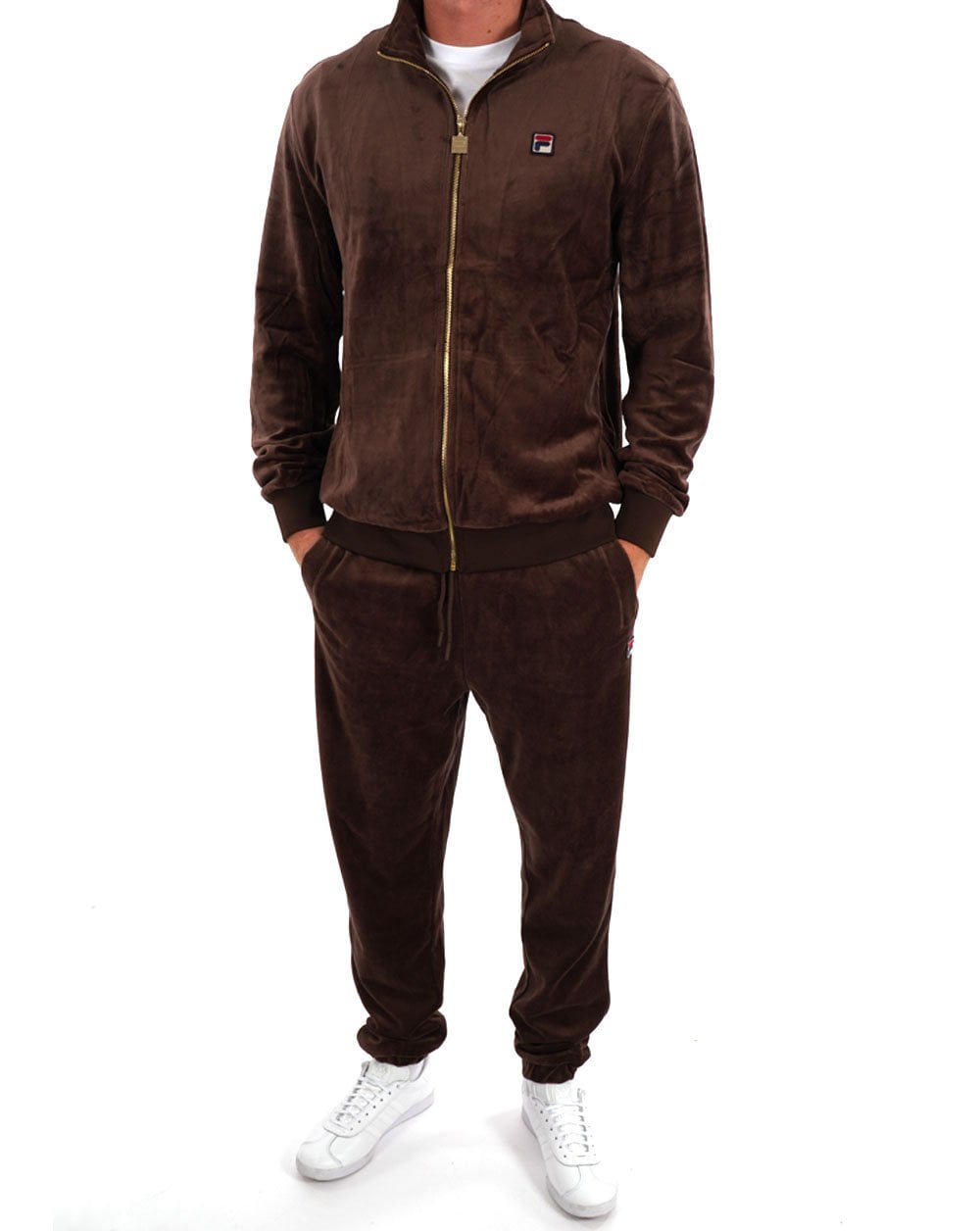 Fila Vintage Premium Velour Track Top Brown