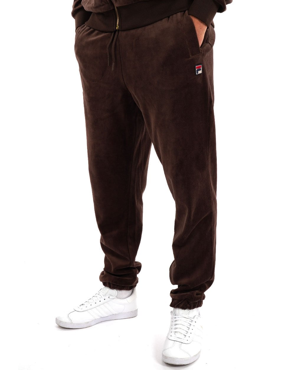Fila Vintage Premium Velour Track Pants Brown