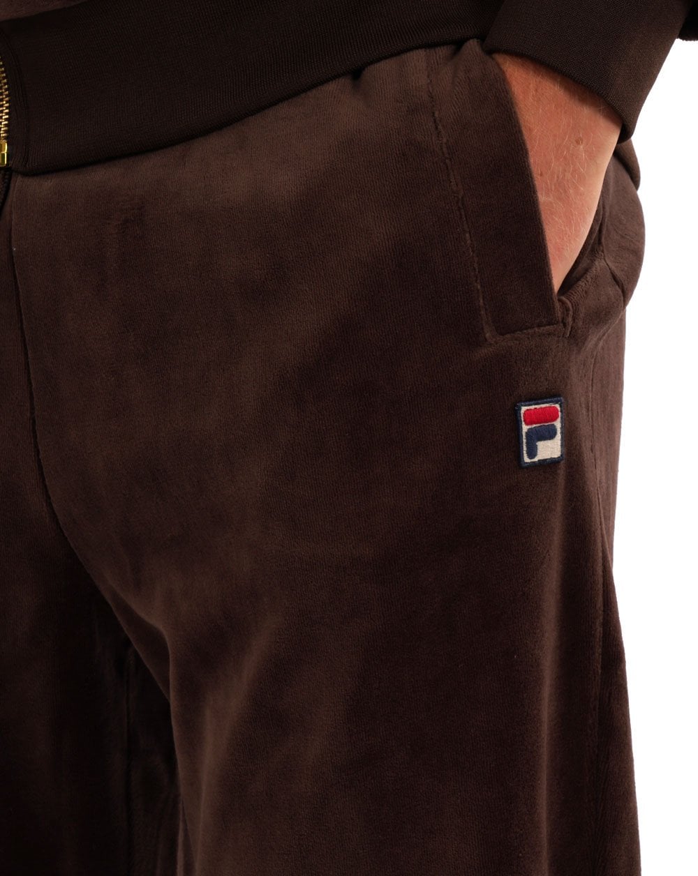 Fila Vintage Premium Velour Track Pants Brown