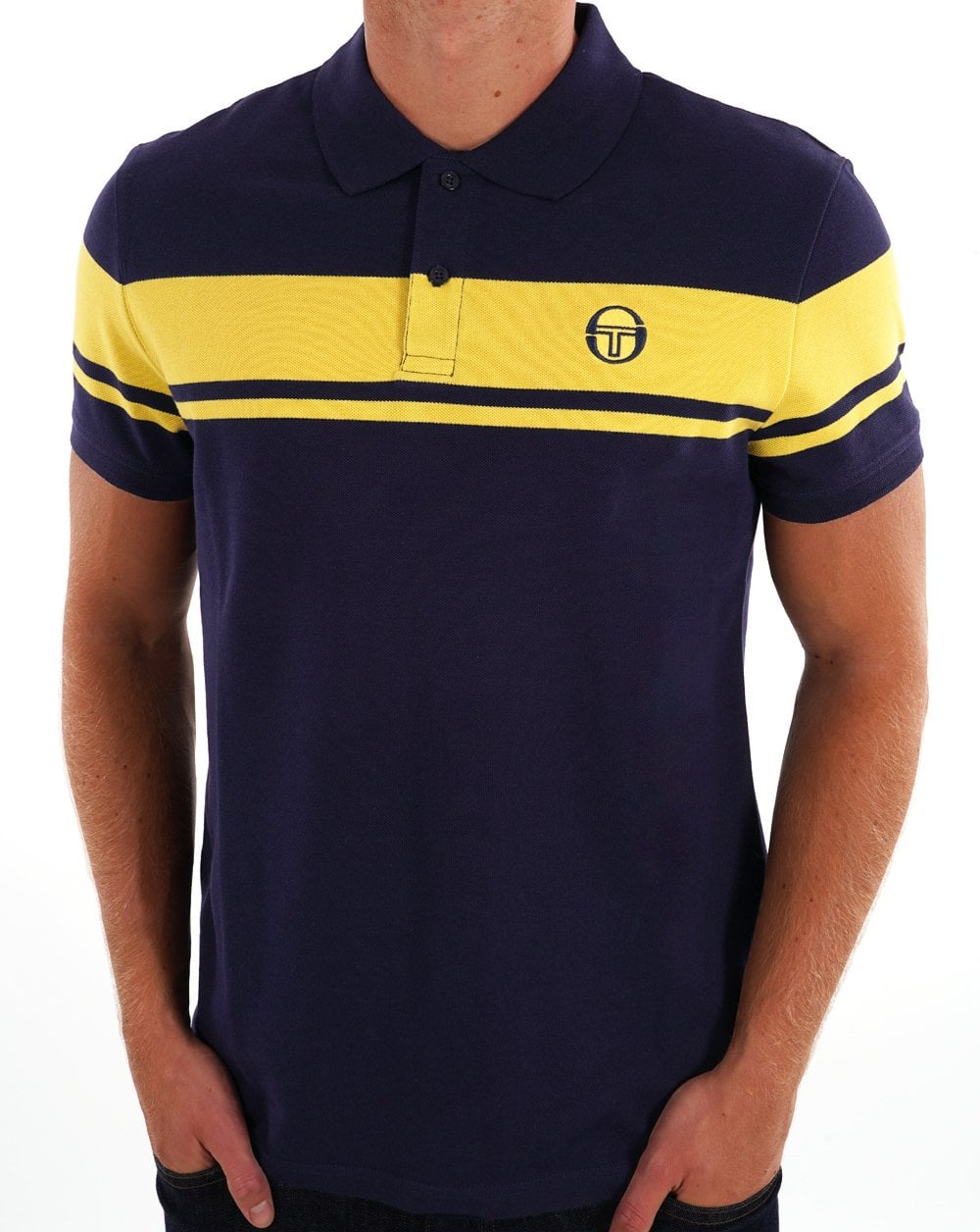 Sergio Tacchini Young Line Polo Shirt Navy Blue/Yellow