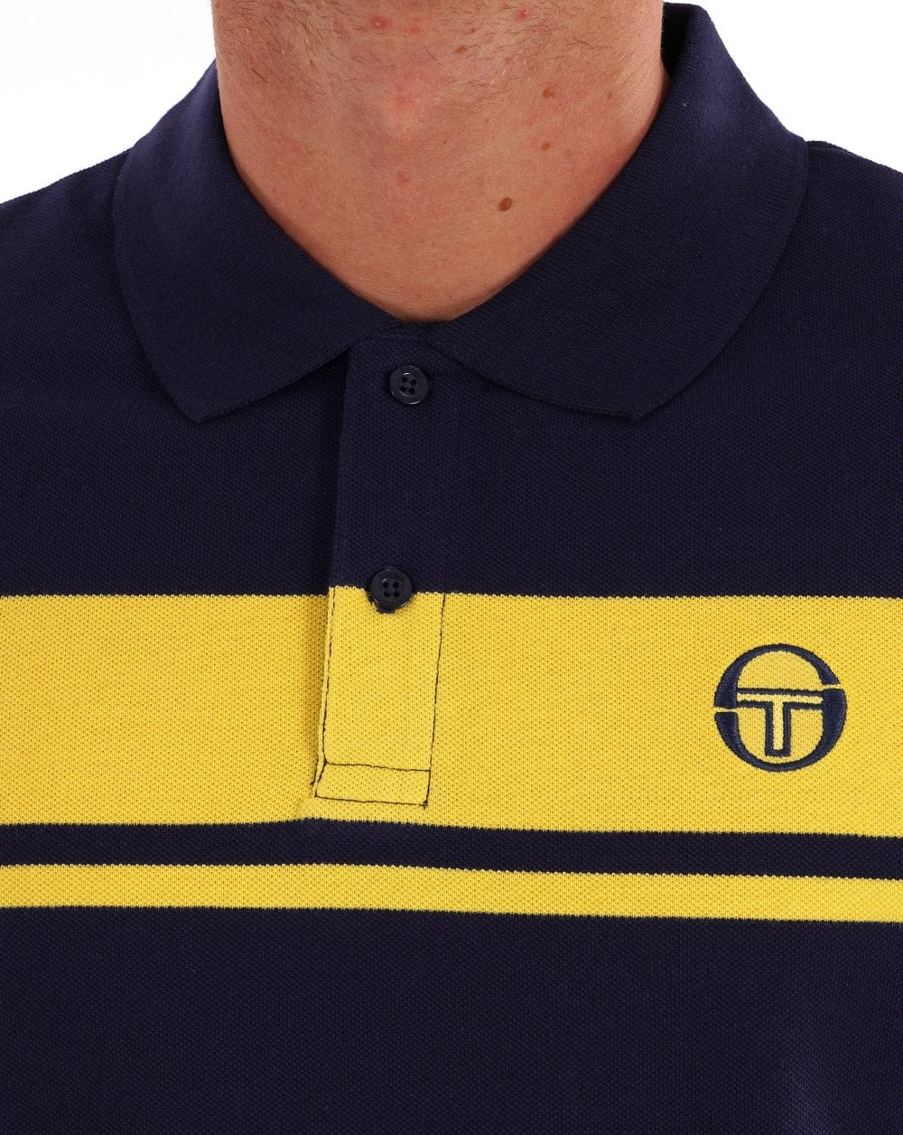 Sergio Tacchini Young Line Polo Shirt Navy Blue/Yellow