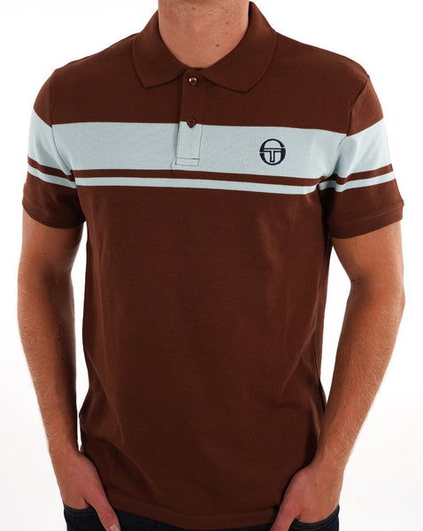 Sergio Tacchini Young Line Polo Shirt Brown/Sky Blue