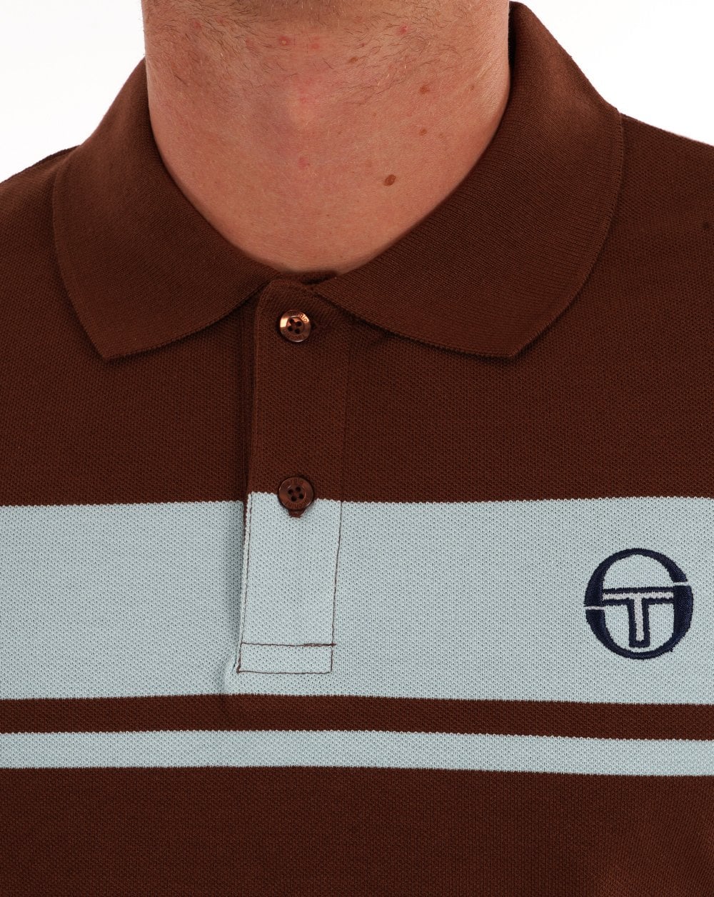 Sergio Tacchini Young Line Polo Shirt Brown/Sky Blue