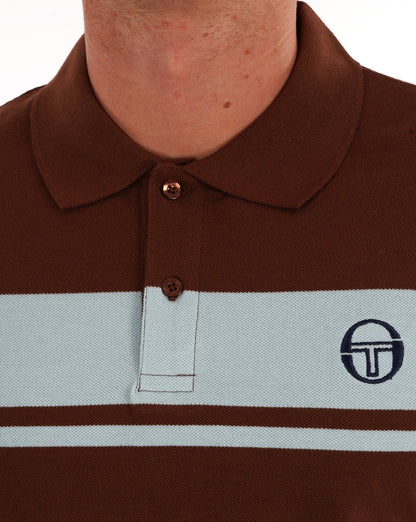 Sergio Tacchini Young Line Polo Shirt Brown/Sky Blue