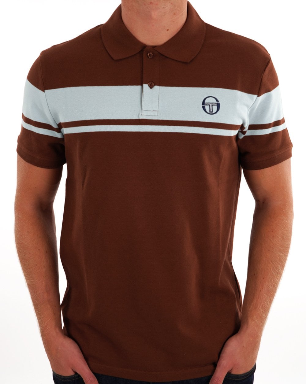 Sergio Tacchini Young Line Polo Shirt Brown/Sky Blue