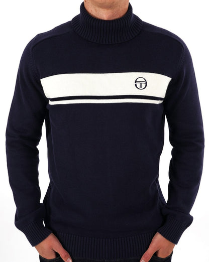 Sergio Tacchini Masters Roll Neck Knit Navy / Ecru